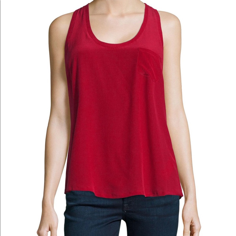 JOIE Alicia Silk Racerback Tank